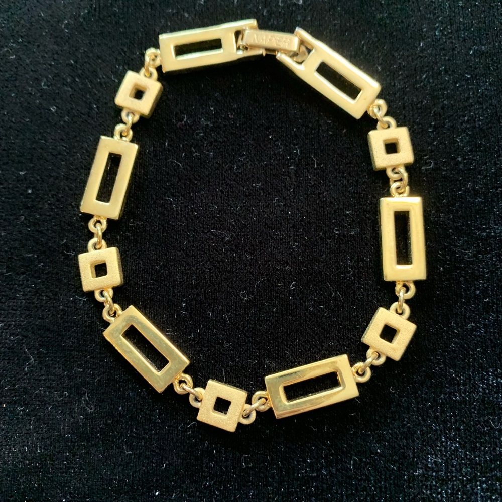Napier Gold Rectangular Link Bracelet